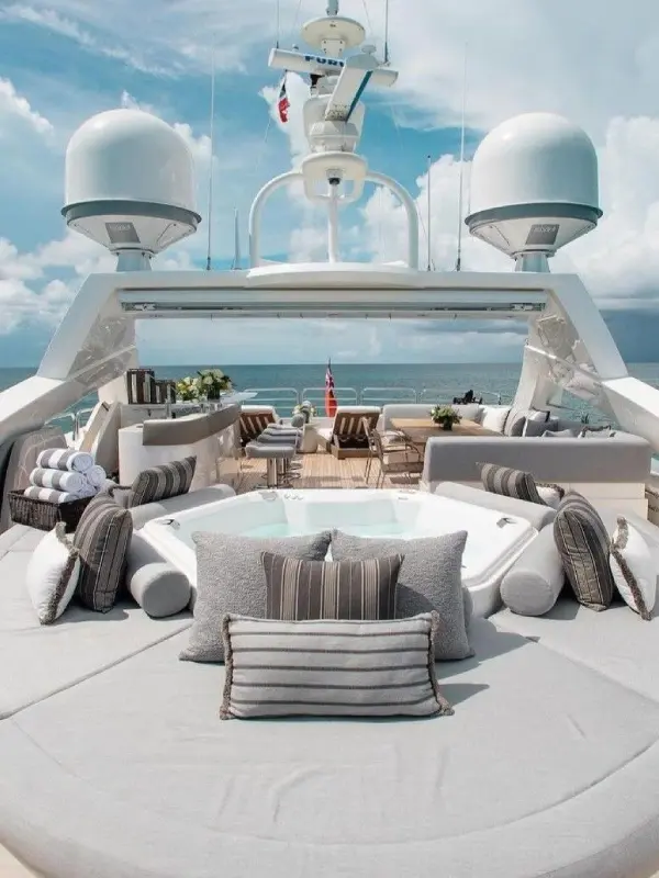 Private yacht deck prepared for a day on the Canadian coast